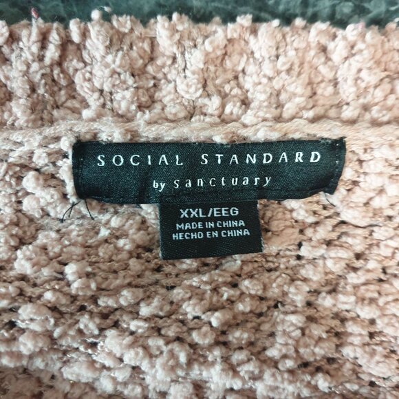 Social Standard Womens Plus Sweater XXL Pink Textured Knit Sweater Textured Chic - Picture 6 of 7